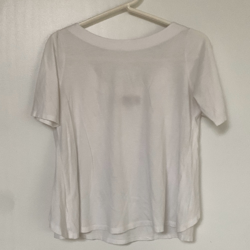 Loft White Short Sleeve T-Shirt with Bow